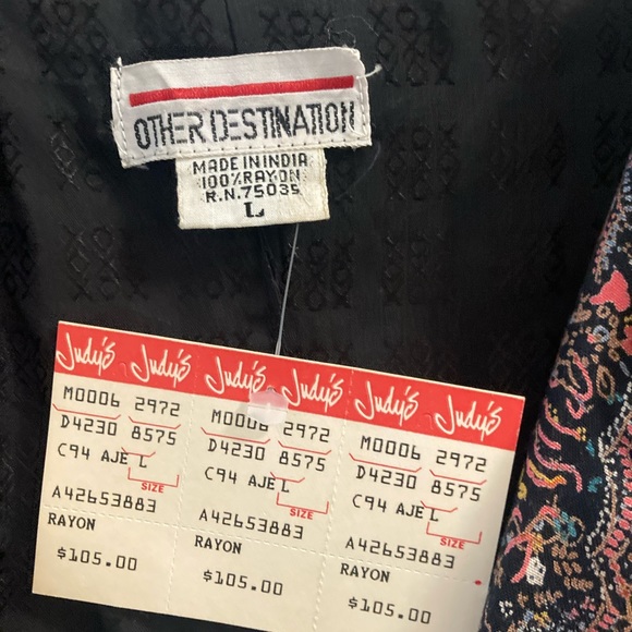 VTG JUDY’s Store Other Destination Indian Print Blazer- Jacket-L- NWT! Deadstock - Picture 9 of 10